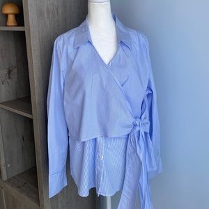 Cupio crossover tie blouse. Size XL.